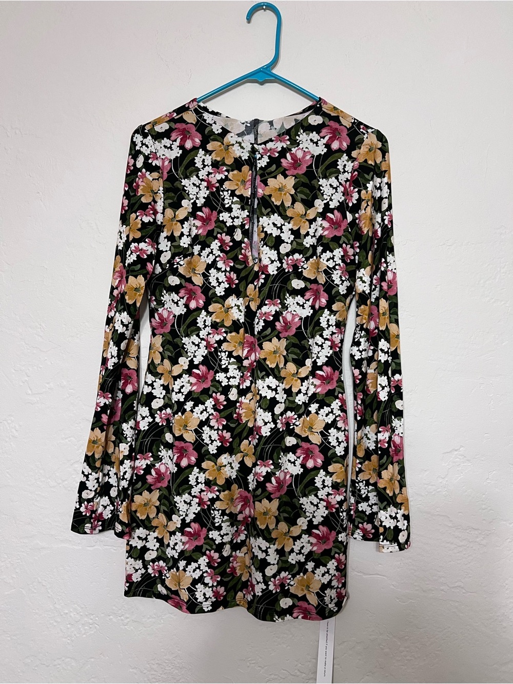 NWT Reformation Piper Knit Dress Long-Sleeve with Pink & Yellow Floral Print